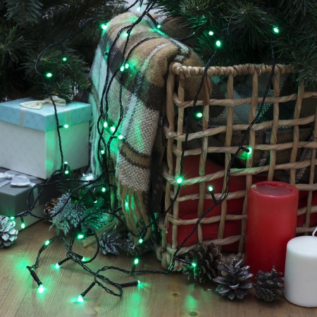 Garland “thread” 5 m, IP20, dark thread, 50 LED, green glow, 8 modes, 220 V-4