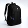 Youth backpack from textiles, 2 parts with lightning, 4 pockets, black/blue color