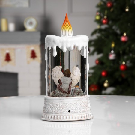LED figure "Candle with an angel" 12.3 × 24 × 8 cm, plastic, AAX3 batteries (not in the kit), USB, glow warm white-2