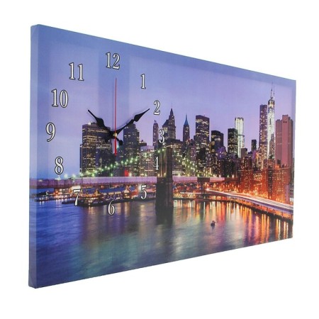 Carty clock is wall-mounted, on canvas, interior, silent "Brooklyn bridge", 40 x 76 cm-1