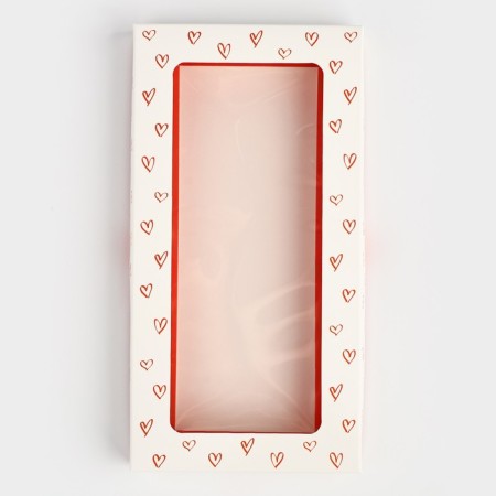Box for chocolate "hearts", with a window, 9.4 x 1.7 x 18.4 cm-2