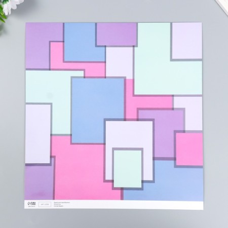 Scrapbooking paper bilateral "bright geometry" density 180 g 30.5x32 cm-2