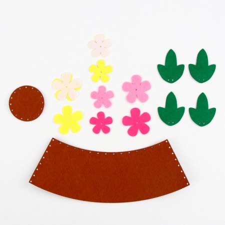 Set for creativity. Bouquet of felt in a pot "Bright flowers"-3