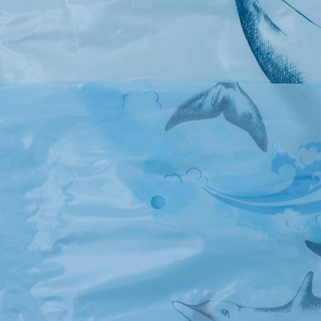 The bathroom curtain "dolphins", 180 × 180 cm, blue color-2