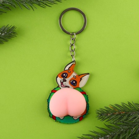 Antistress-beard “Corgi with a wreath”, 2B1, 4.6 x 7 cm-3