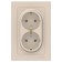 Double SE AtlasDesign, 16 A, 250 V, built -in, with salary, IP20, beige, Atn000224