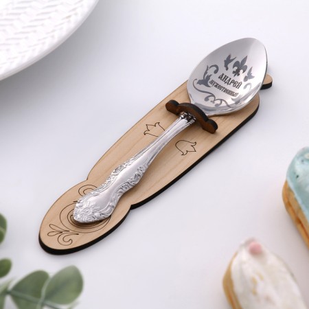A spoon is a nominal, tea, with an engraving "Andrey", h = 14 4939136