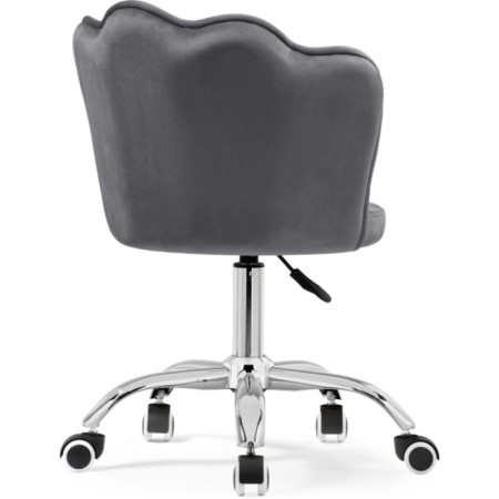Computer chair BUD GREY, Metal/velor, Chrome/Gray 55x47x75 cm-3