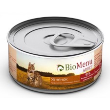 Canned Biomenu Adult for cats, meat paste with a lamb 95%-mo, 100 g.