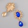 Decor for creativity metal, rhinestones "Crystal in a flower with a suspension" 5.5x2.8x0.7 cm