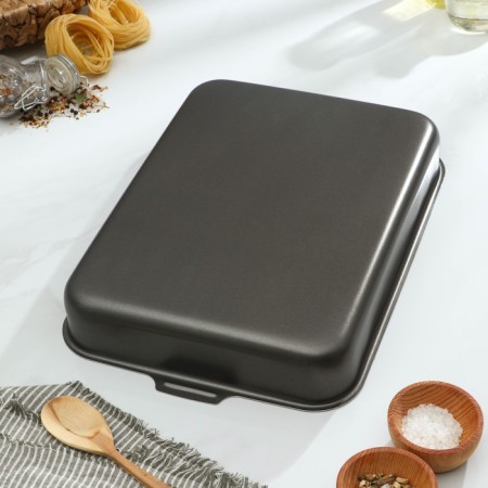Bad “Russian cuisine Lenon”, 27 × 35 cm, h = 6 cm, anti -stick coating, silver color-1