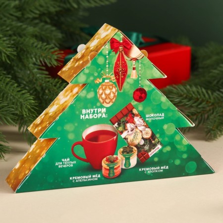 New Year's gift "Happy New Year": tea, cream honey, chocolate-5