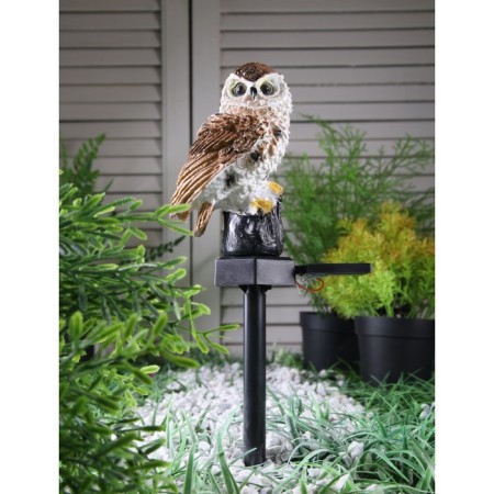 Garden lamp on the sunny battery "Owl", 45 cm, 1 LED, glow warm white-1