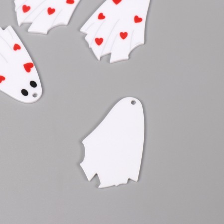 Acryl's work decor "Ghost with hearts" 3.7x2.6x0.2 cm-1