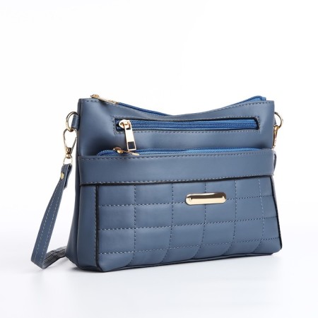 Bag Cross-Bodi with a zipper, blue color-2