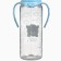 A bottle for feeding "Our beloved son" 250 ml cylinder, with handles, blue color