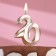 Candle in the cake "Jubilee", number 20, 10 cm, champagne