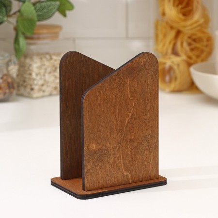 Wooden napkin "Bon appetit!" 12x8x15.6 cm, brown color-3