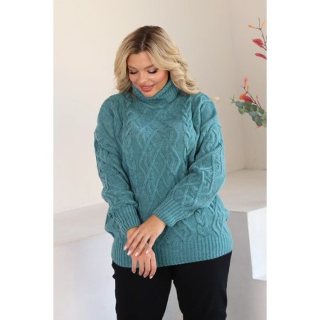 Female jumper, size 52, turquoise color-10