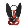 Leather keychain for a car key, mask - hare, genuine leather 9710409