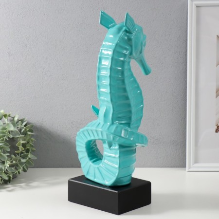 Souvenir Ceramics "Sea Horse" turquoise 15x12.5x42.5 cm-2