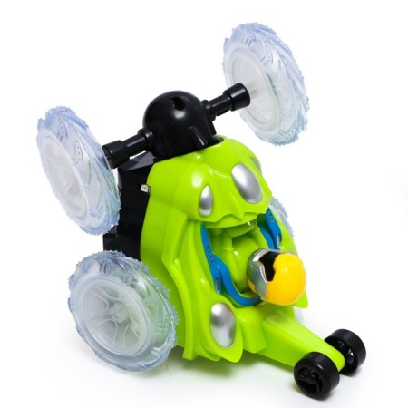 Radio-controlled “Trick” car, works on batteries, lighting effects, green color, green-2