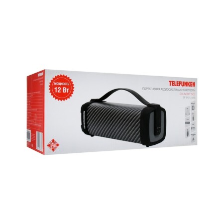 Portable column Telefunken TF-PS1241B, 12W, 1500 Mach, FM, BT, Microsd, IPX4, AUX, Gray-7