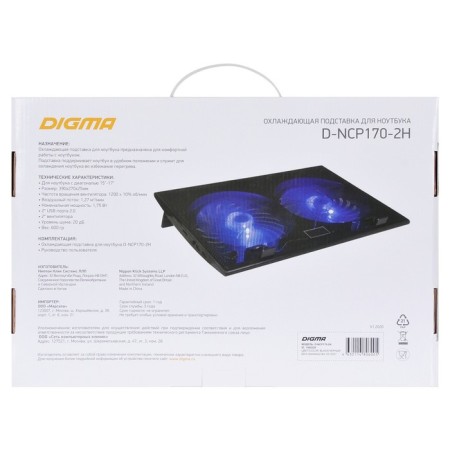 Digma D-NCP170-2H 17 "390x270x25mm 2XUSB 2x 160mmfan 700 g black black laptop-6
