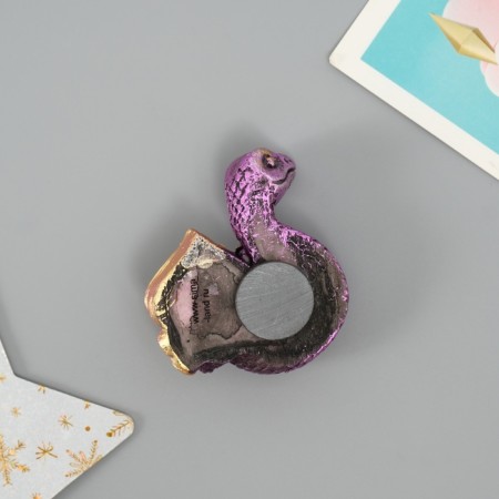 Magnet Polystone "Snake with wealth" MIX 6x1.5x5 cm-3