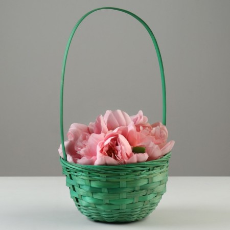 Wicker basket, 20 x 11/35 cm, green, bamboo-1