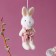 Soft toy "Bunny" on the suspension, 14 cm, color mix
