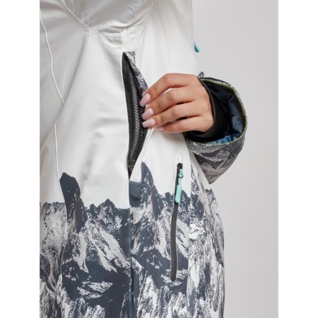 Ski costume female winter, size 50, white color-8
