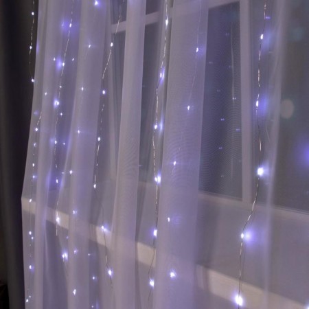 Garland "Curtain" 2 × 3 m Rosa, IP20, silver thread, 450 LED, glow white, 8 modes, 220 V-2
