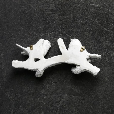 Suspension decor - hanger "twig with two birds" white-3