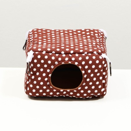 House "rectangle" for rodents 19*19*12 cm, calico, fleece, foam-1