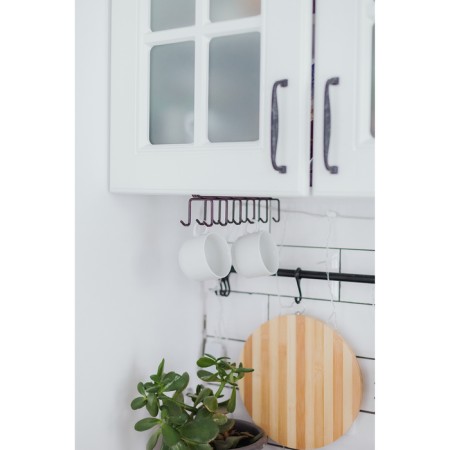 Holder for mugs suspended for 12 objects of the share, 27 × 5 × 7.5 cm, brown color-3