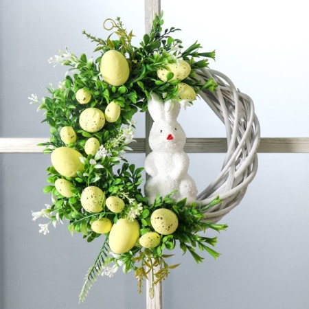 Wreath on the door Interior "Easter bunny" yellow d = 29 cm-1