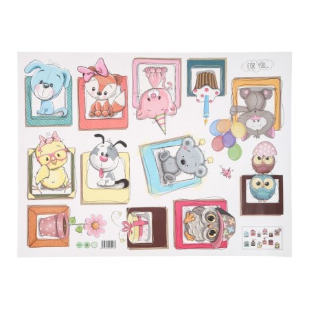Interior plastic sticker "Cute animals" 45x60 cm-1