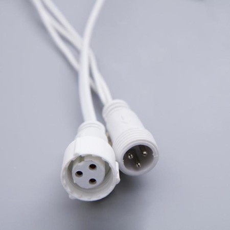 Garland "fringe" 3 × 0.6 m, IP44, UMS, white thread, 160 LED, yellow glow, 220 V-4
