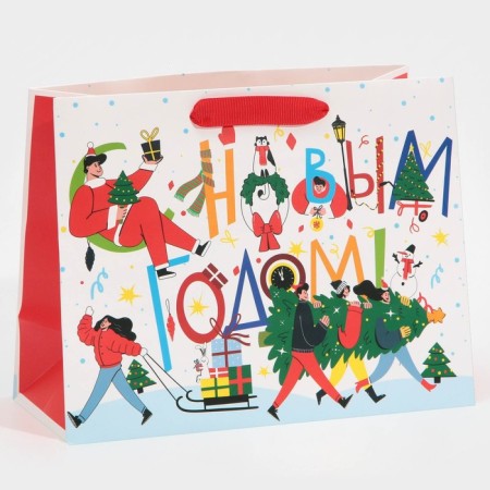 Laminated horizontal package “Waiting for magic”, MS 18 x 23 x 10 cm, New Year-1