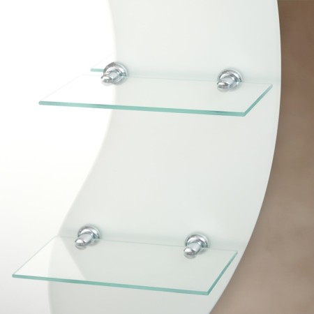 Mirror, wall, with sandblasting graphics, with shelves, 60 × 80 cm-1