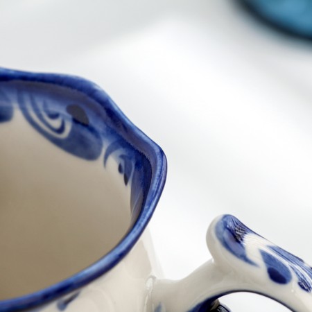 Mug "Morning", gzhel, porcelain, 11x12 cm-3