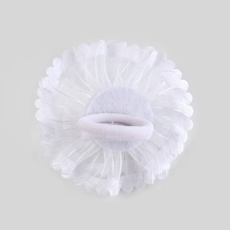 Bant for hair on elastic band, white, 2 pieces, 7 cm, cold heart-4