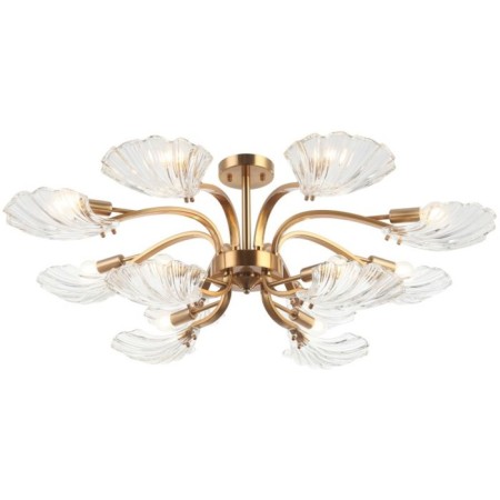 Ceiling chandelier Muschel 12XE14 40W, size 102x102x36.5 cm, bronze color
