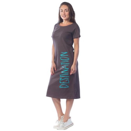 Women's dress, size 46, brown color-1