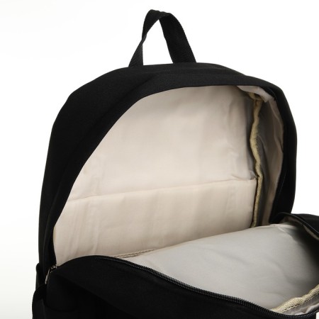 Young backpack from textiles on lightning, 4 pockets, black color-7