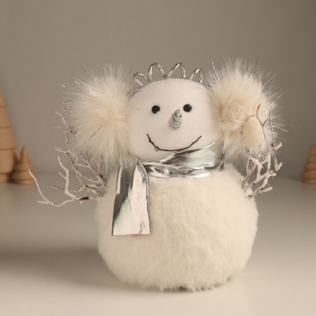 Decor "Snowman in fur headphones" 20x12x17 cm-1
