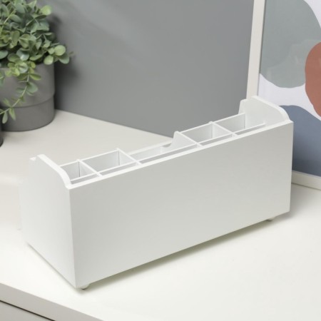 Casket Wood for Jewelry and Cosmetics 2 Boxes White 35x16.5x17 cm-6