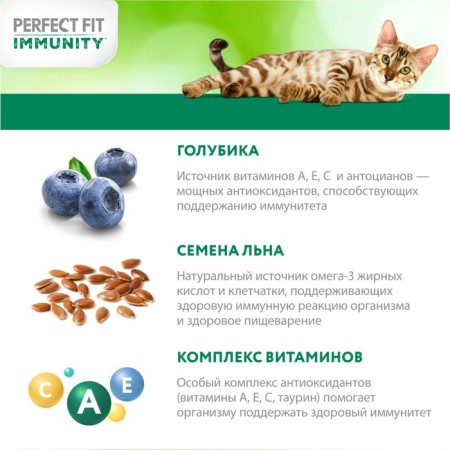 Dry food Perfect Fit for cats, beef, flax, blue, 580 g-4