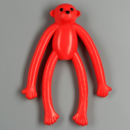 A toy for dogs "Monkey" with a squeak, 19.5 cm, silicone, red-1